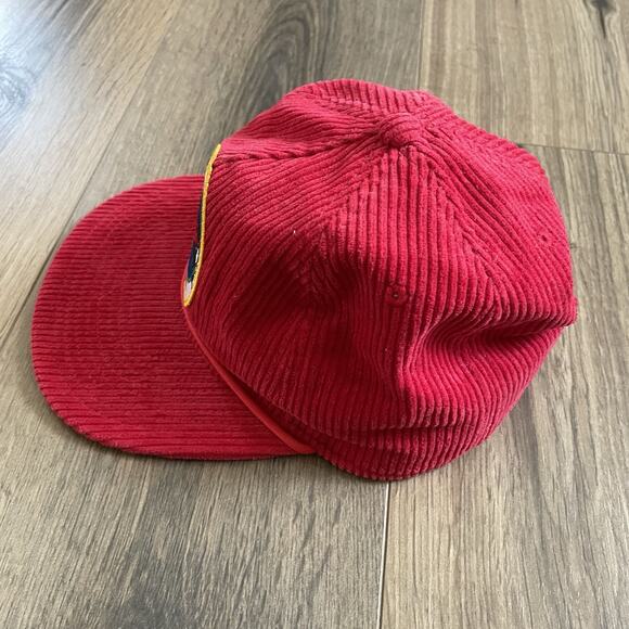 Aviator Nation Signature Aspen CO Trucker Hat Red Corduroy Rope Snap Back EUC main image 5